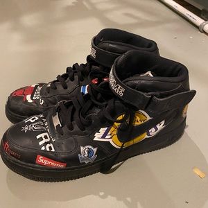 Air Force 1 NBA SUPREME size 12 black AND white